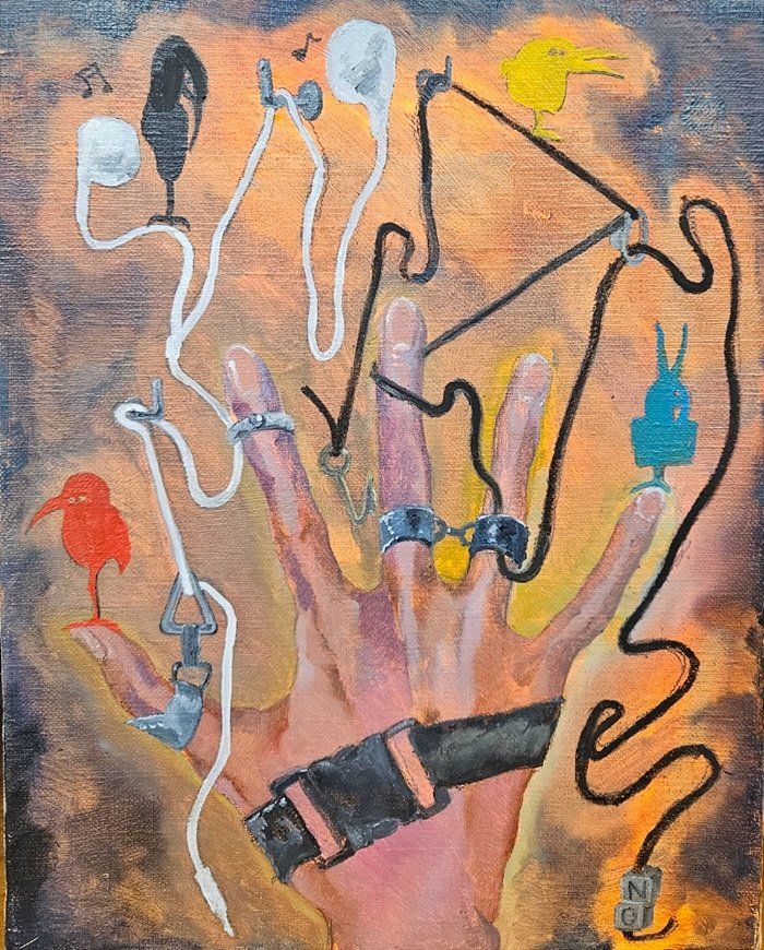 Tight Intelligence(Birds Love the Music), 2023, oil on canvas, 27.5x22cm. *재판매 및 DB 금지