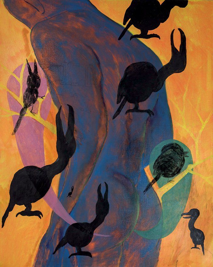 Treed Codependency(Yellow branches), 2023, oil and charcoal on canvas, 91x72.7cm *재판매 및 DB 금지