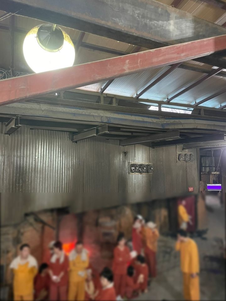 야외서 화롯불 앞에 모여 있는 사람들 *재판매 및 DB 금지