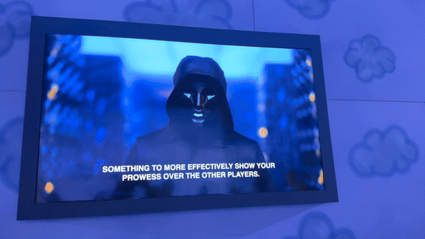 [로스앤젤레스=뉴시스] 윤정민 기자 = 뉴시스가 19일(현지시간) 찾은 미국 캘리포니아주 로스앤젤로스 CBS 스튜디오에 위치한 넷플릭스 '오징어 게임: 더 트라이얼' 체험관에 비치한 삼성전자 네오 QLED 8K TV. TV에 프론트맨이 게임을 설명한다. 2023.01.24. alpaca@newsis.com