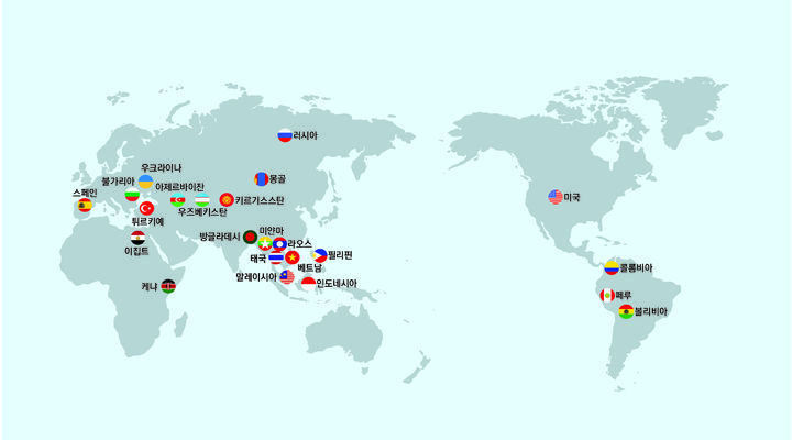 K-City Network 지원국가(사진 제공=국토부) *재판매 및 DB 금지