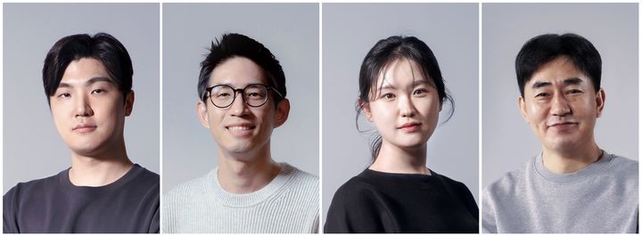 왼쪽부터 데브시스터즈의 조길현 CEO, 배형욱 CBO, 이은지 CIPO, 임성택 CFO.(사진=데브시스터즈) *재판매 및 DB 금지