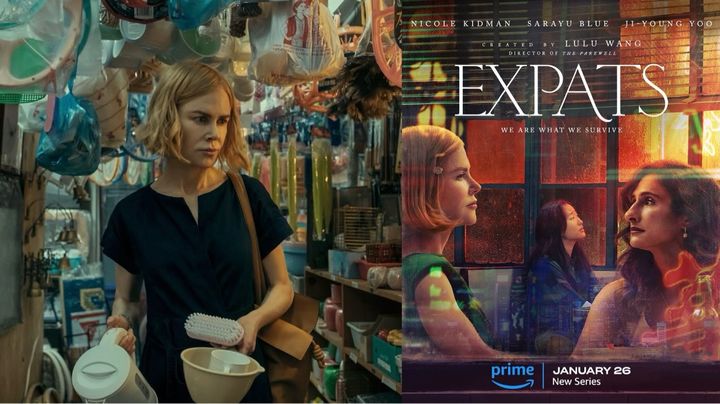 [서울=뉴시스] 지난 26일(현지 시간) 공개된 아마존 프라임 신작 드라마 '주재원'의 홍콩 시청이 금지됐다고 29일 가디언이 보도했다. 외신은 드라마 배경에 2014년 벌어진 민주화 시위인 '우산혁명'이 등장하기 때문이라고 설명했다. 사진은 '주재원' 속 니콜 키드먼의 모습(왼쪽)과 메인 포스터(오른쪽). (사진=니콜 키드먼 인스타그램) 2024.01.30. *재판매 및 DB 금지