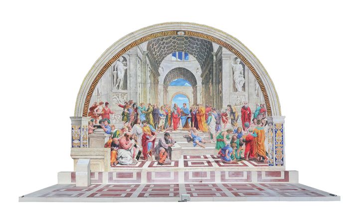 선우항, Homage to the SCHOOL OF ATHENS, 2023, secco on frescoesgraphy, gilding, 350x540cm *재판매 및 DB 금지