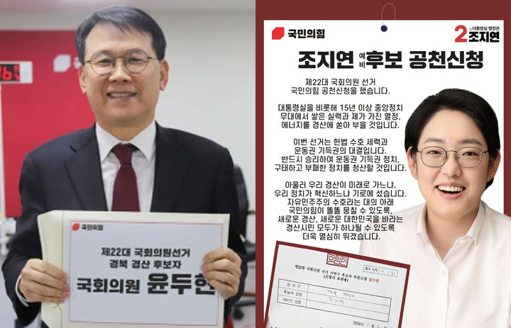 국민의힘 공천신청한 윤두현 의원과 조지연 전 대통령실 행정관 *재판매 및 DB 금지