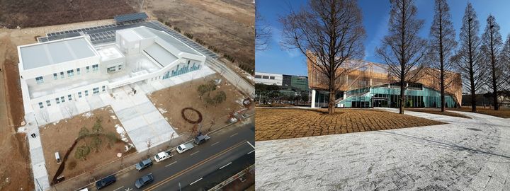 오는 3월 개소하는 오송 국민체육센터(왼쪽), 오른쪽은 복대국민체육센터. *재판매 및 DB 금지