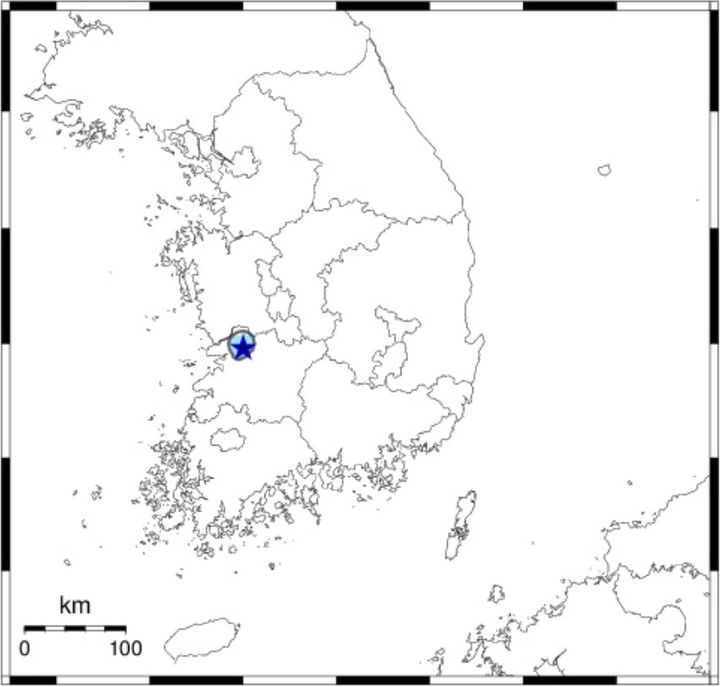 [서울=뉴시스] 전북 익산시 동북동쪽 4㎞ 지역에서 규모 2.0의 지진이 발생했다. (사진=기상청 제공). photo@newsis.com *재판매 및 DB 금지 *재판매 및 DB 금지