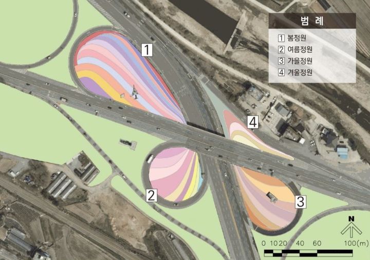 [계룡=뉴시스]계룡시 연화교차로 7계절 정원도시 이미지. 2024. 02. 07 *재판매 및 DB 금지