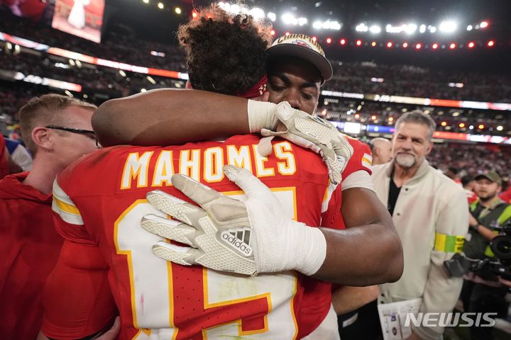 [라스베이거스=AP/뉴시스] 미국프로풋볼(NFL) 캔자스시티 치프스의 패트릭 마홈스. 2024.02.11.