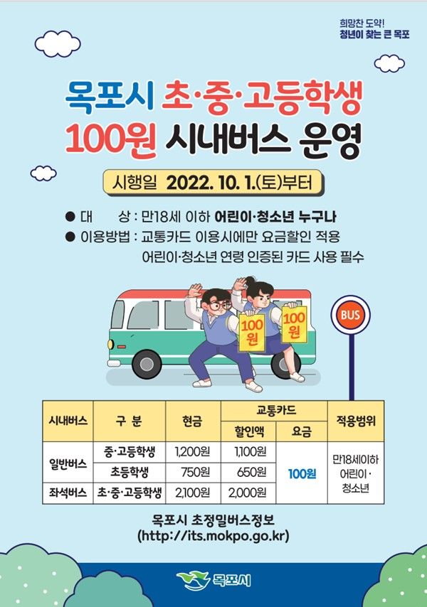 전남 청소년 100원 버스. (사진=전남도 제공) *재판매 및 DB 금지