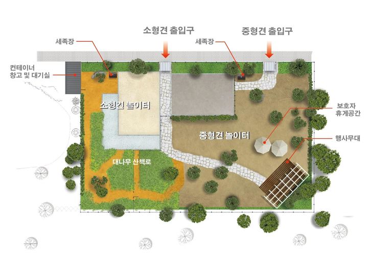 [부산=뉴시스] 동명대 반려견 놀이터 ‘동숲’ *재판매 및 DB 금지