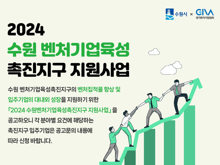 [수원=뉴시스] 벤처기업육성촉진지구 지원사업 홍보물. (사진=수원시 제공) 2024.02.19. photo@newsis.com *재판매 및 DB 금지