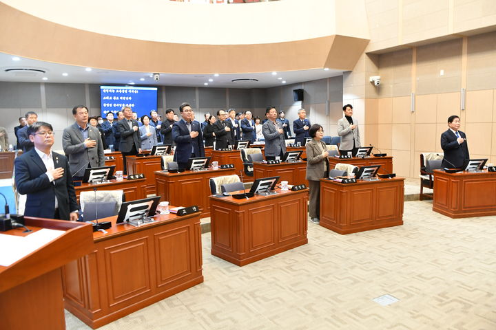 [고흥=뉴시스] 전남 고흥군의회가 19일 제322회 임시회를 개회하고 10일간 의사일정에 들어간다. (사진=고흥군의회 제공) 2024.02.19. photo@newsis.com *재판매 및 DB 금지