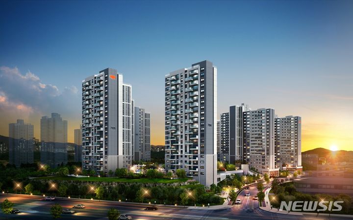 [서울=뉴시스] e편한세상 검단 에코비스타 투시도. (이미지=DL건설 제공)