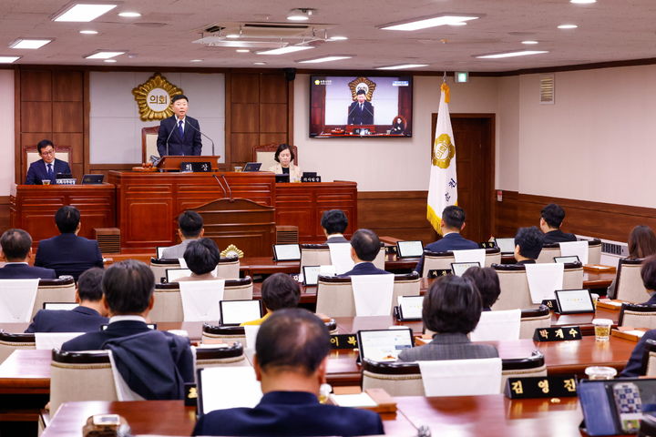 [순천=뉴시스] 전남 순천시의회 본회의장. (사진=순천시의회 제공) photo@newsis.com *재판매 및 DB 금지