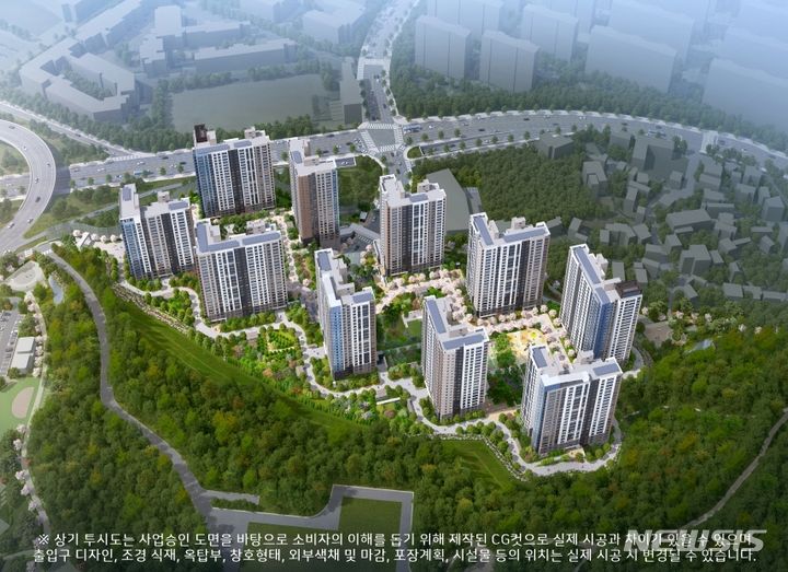 [광주=뉴시스]광주광역시 광산구 산월동 산22번지 일원에서 공급되는 ‘봉산공원 첨단 제일풍경채’ 조감도