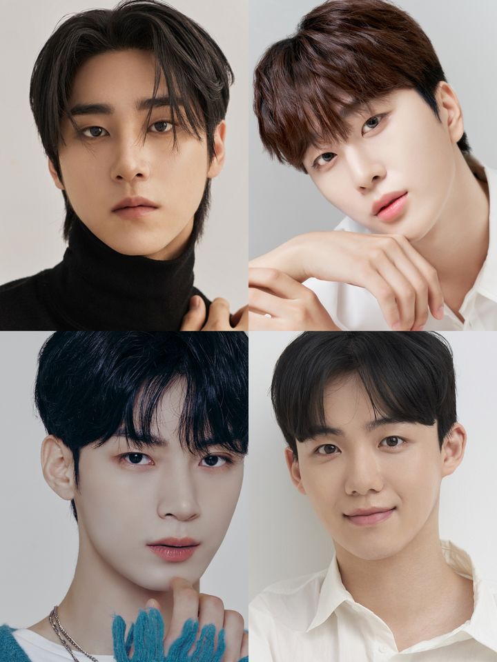 왼쪽 위부터 시계방향 지호근, 뉴키드 진권, 김정하, 오메가엑스 한겸.