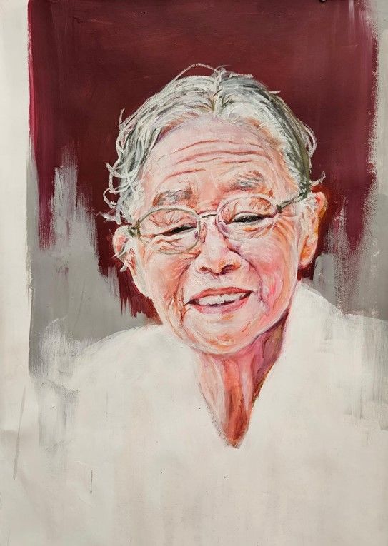 이기선 할머니 ㅡ 전쟁과 여성의인권, 한지위에 아크릴 파스텔. *재판매 및 DB 금지