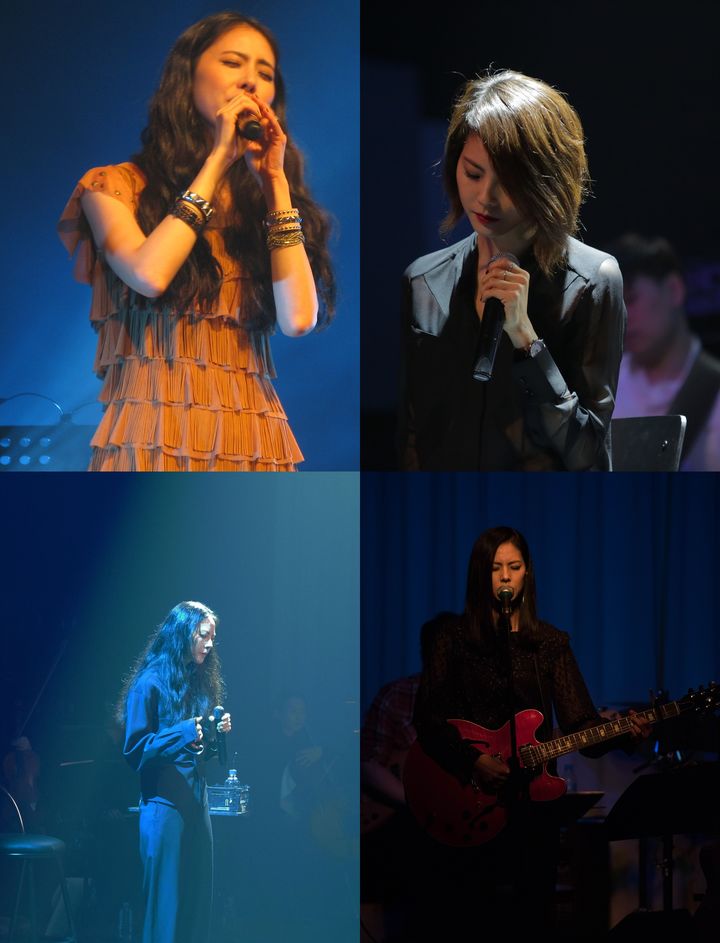 [서울=뉴시스] 왼쪽 위부터 시계 방향으로 2009년 7월 서강대 메리홀 '꽃, 다시 첫 번째' 공연, 2015년 6월 미스틱엔터테인먼트의 홍대 공연 프로젝트 '미스틱 오프런' 공연, 2017년 3월 홍대 앞 벨로주 공연, 2024년 3월3일 LA아트센터 서울 시그니처홀 공연. (사진 = 박지윤 크리에이티브, 미스틱 제공) 2024.03.02. photo@newsis.com *재판매 및 DB 금지