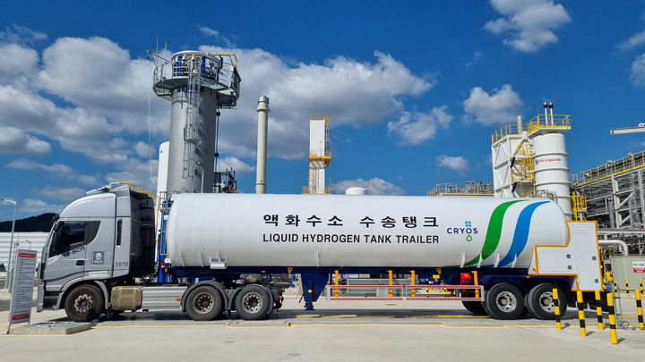하이창원에 공급된 크리오스의 액화수소 탱크 트레일러. (사진=대창솔루션) *재판매 및 DB 금지