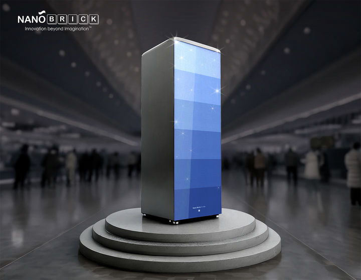 이스킨(E-Skin)이 적용된 색가변 냉장고 목업. (사진=나노브릭) *재판매 및 DB 금지