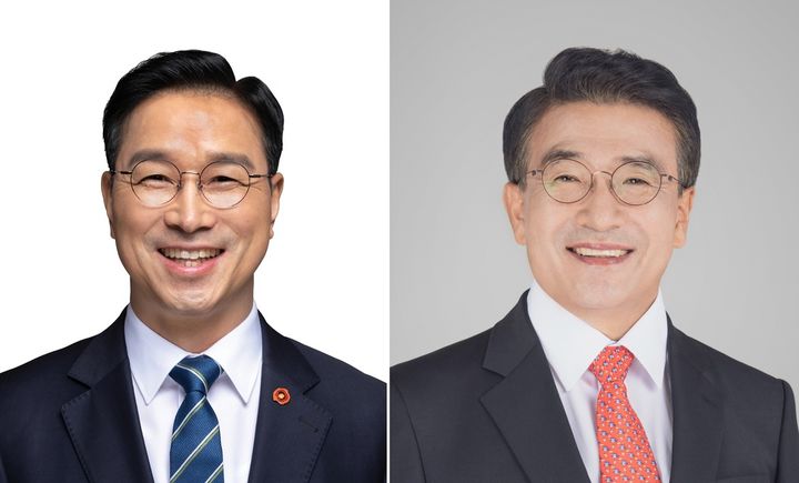 [제주=뉴시스] 제22대 국회의원선거 서귀포시 선거구 더불어민주당 위성곤(왼쪽) 예비후보와 국민의힘 고기철 예비후보. (사진=뉴시스 DB). photo@newsis.com *재판매 및 DB 금지