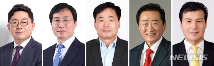 제22대 총선 남원·장수·임실·순창 선거구에 출마하는 왼쪽부터 민주당 박희승 예비후보, 이환주 예비후보, 성준후 예비후보, 국민의힘 강병무 예비후보, 무소속 황의돈 예비후보. *재판매 및 DB 금지