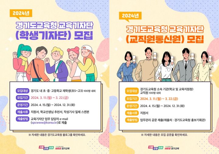 [수원=뉴시스] 교육기자단 모집 홍보물. (사진=경기도교육청 제공) 2024.03.13. photo@newsis.com *재판매 및 DB 금지