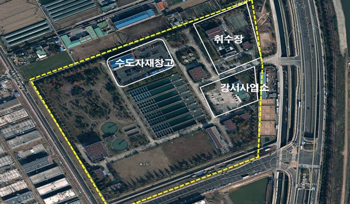 [부산=뉴시스] 부산 강서구 옛 강서공업용수정수장 위치도 (그래픽=부산시 제공) 2024.03.14. photo@newsis.com *재판매 및 DB 금지