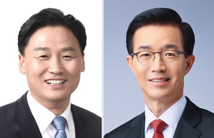 [수원=뉴시스] 제22대 국회의원 선거에서 수원병 선거구에서 공천을 확정지은 더불어민주당 김영진(사진 왼쪽) 예비후보, 국민의힘 방문규 예비후보. (사진=캠프 제공) 2024.03.15. photo@newsis.com *재판매 및 DB 금지