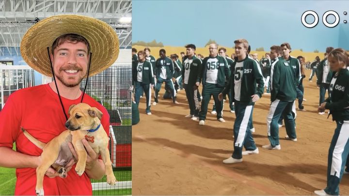 [서울=뉴시스] 18일(현지시각) 미국 전자상거래 업체 아마존 스트리밍 플랫폼이 세계 구독자 수 1위 유튜버 '미스터비스트'(MrBeast)와 협업해 역사상 최대 규모 서바이벌 프로그램을 런칭한다고 발표했다. 사진은 미스터비스트(왼쪽)와 그가 2021년 제작한 실사판 '오징어게임'(오른쪽). <사진캡처=미스터비스트 인스타그램(왼쪽), 미스터비스트 유튜브(오른쪽)> 2024.3.19. *재판매 및 DB 금지