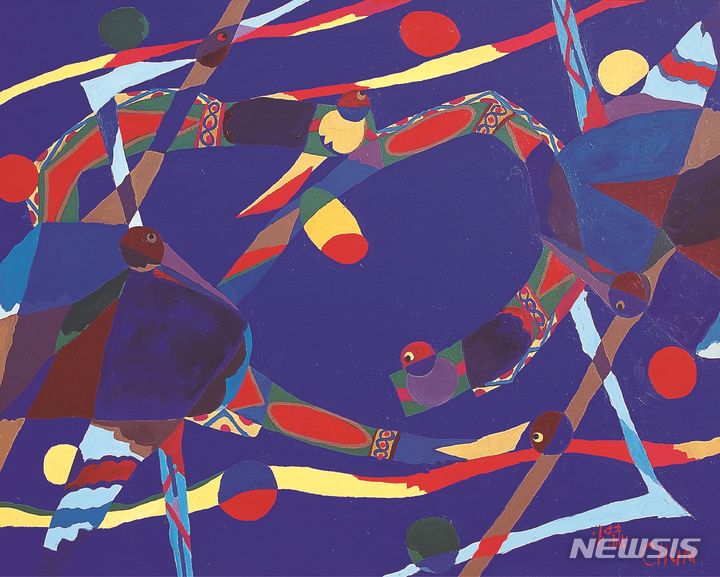 [창원=뉴시스] 전혁림 '호수', 1994, 캔버스에 유채, 180×226㎝ 