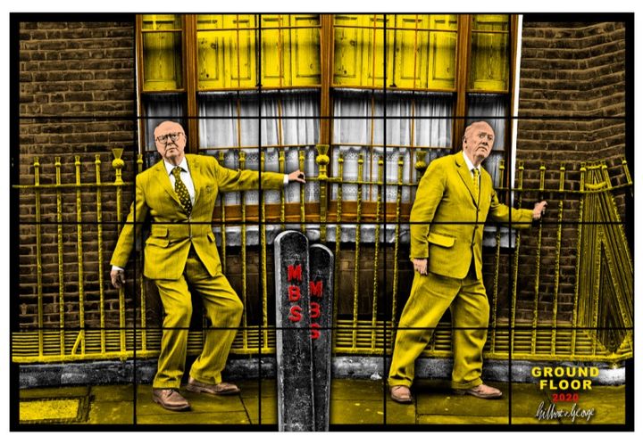 길버트와 조지,GROUND FLOOR , 2020. 혼합 매체(20개의 패널). 254 x 377 cm (100 x 148.43 in.Courtesy Thaddaeus Ropac gallery, London • Paris • Salzburg • Seoul© Gilbert & Georg *재판매 및 DB 금지