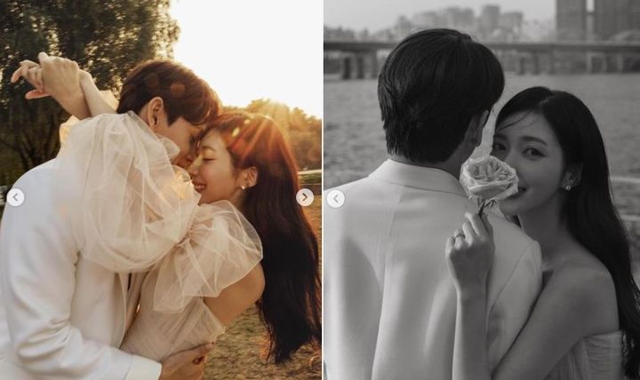 [서울=뉴시스] 배우 채서진과 예비신랑. (사진=채서진 인스타그램 캡처) 2024.03.21. photo@newsis.com *재판매 및 DB 금지