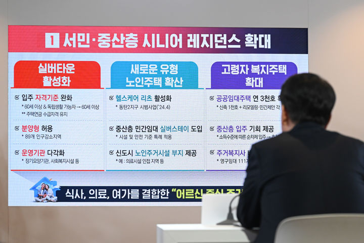 [서울=뉴시스] 윤석열 대통령이 21일 강원도 원주 건강보험심사평가원에서 열린 스물두 번째 국민과 함께하는 민생토론회에서 조규홍 보건복지부 장관의 '건강하고 행복한 노후대책'을 위한 5대 정책 분야별 세부 방안 발표를 듣고 있다. (사진=대통령실 제공) 2024.03.21. photo@newsis.com *재판매 및 DB 금지