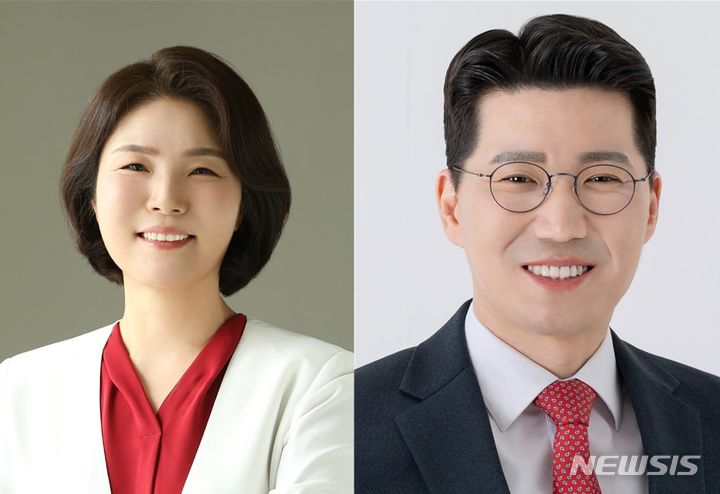[의정부=뉴시스] 국민의힘 전희경 후보(의정부갑)와 이형섭 후보(의정부을).