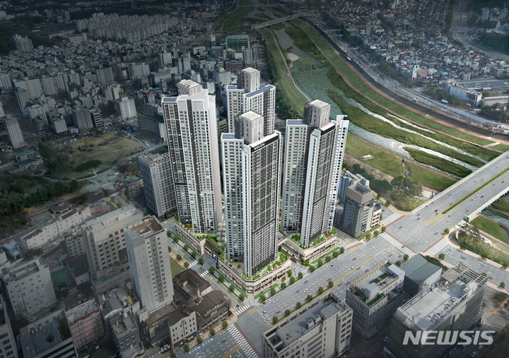 [서울=뉴시스] 유성 하늘채 하이에르 조감도.