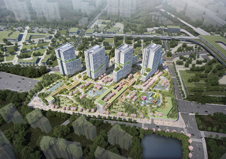 [서울=뉴시스]중랑구 신내나들목 인근, ‘도로 위 공원’ 품은 고품격 주거단지 된다. 2024.04.03. (사진=중랑구 제공) *재판매 및 DB 금지