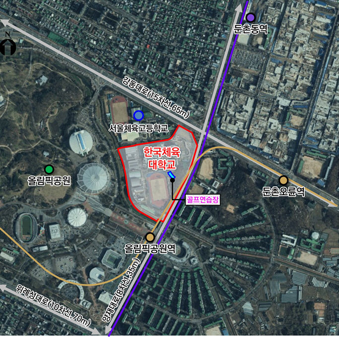 [서울=뉴시스]한국체대 골프연습장 위치도. 2024.04.04. (사진=서울시 제공) *재판매 및 DB 금지