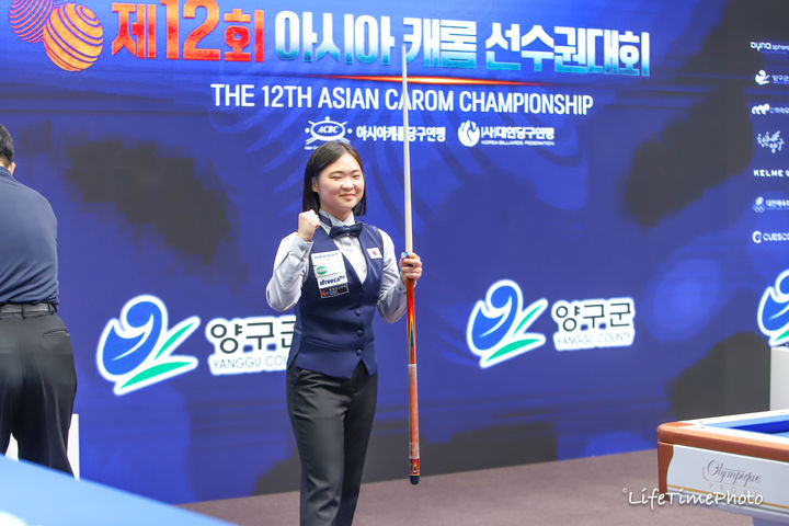 [서울=뉴시스] 여자 당구 3쿠션 세계랭킹 1위 김하은(사진=대한당구연맹 제공) *재판매 및 DB 금지