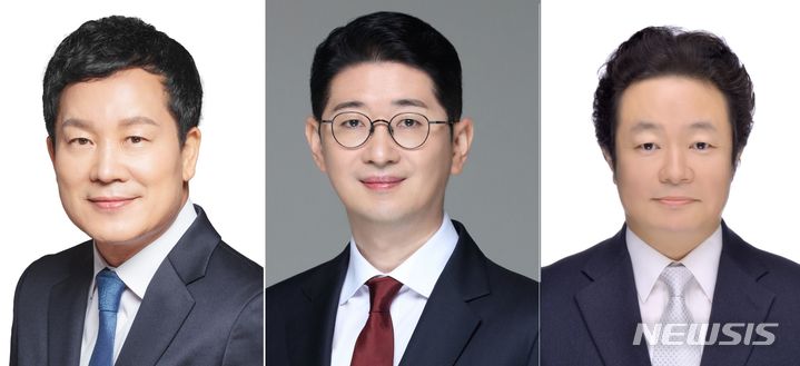 [서울=뉴시스]22대 총선 여야 부산 해운대갑 후보자. 가장 왼쪽부터 홍순헌 더불어민주당 후보, 주진우 국민의힘 후보, 박주언 무소속 후보. (사진 = 중앙선관위 제공) 2024.04.10.photo@newsis.com