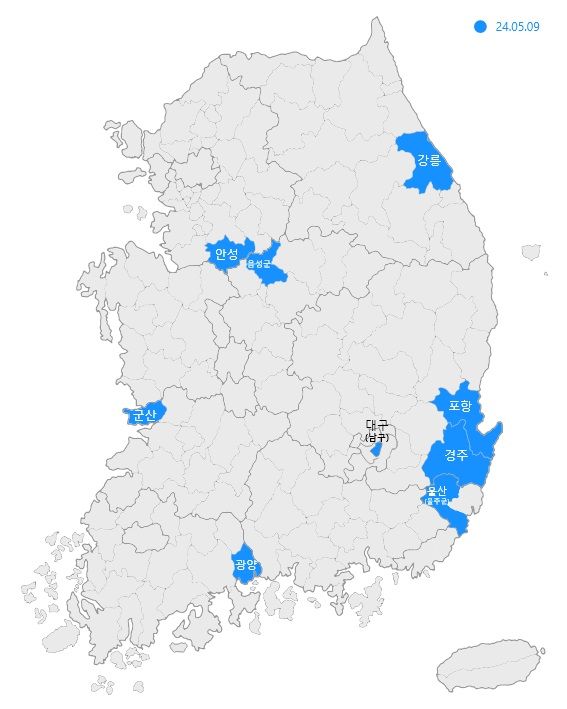 전국 미분양 관리지역 선정 현황(자료 제공=HUG) *재판매 및 DB 금지