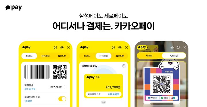 카카오페이, 삼성페이와 제로페이 품다