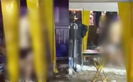 [서울=뉴시스] 태국 송크란 기간에 열린 축제에서 음란행위를 하는 외국인 남성 2명의 모습이 담긴 영상이 소셜미디어에서 확산돼 논란이 됐다. 이들은 모두 한국인인 것으로 밝혀졌다(사진= X 갈무리) *재판매 및 DB 금지