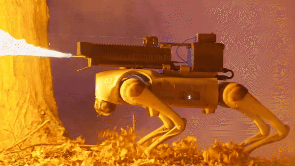 [서울=뉴시스] 미국의 한 화염방사기 제조업체가 '화염방사기 로봇 강아지'를 판매한다는 소식이 전해졌다. (사진=쓰로우플레임 유튜브 캡처) *재판매 및 DB 금지