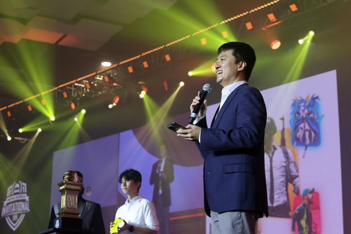 크래프톤 손현일 인도 법인 대표가 인도-한국 인비테이셔널 이스포츠 친선전에 참석한 모습.(사진=크래프톤) *재판매 및 DB 금지