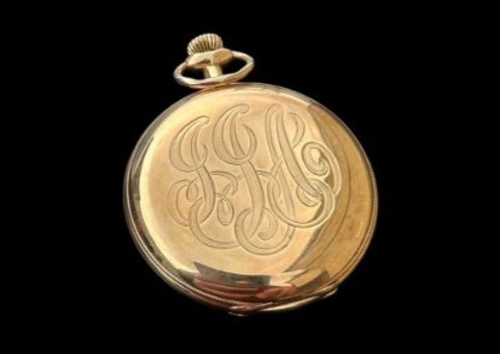 1912년 타이태닉호 침몰로 사망한 미국 재계 거물 존 제이컵 애스터 4세의 금시계가 117만 파운드(약 20억1000만원)에 낙찰됐다(사진= Henry Aldridge & Son 웹사이트 갈무리) *재판매 및 DB 금지