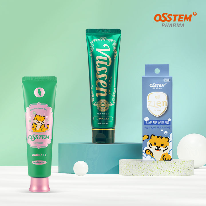 [서울=뉴시스] 30일 오스템파마는 구취케어 치약 ‘뷰센O’와 ‘오스템O’, 고체 가글 ‘오스템 지엔 솔리드 가글’을 출시했다고 밝혔다. (사진=오스템파마 제공) 2024.04.30. photo@newsis.com *재판매 및 DB 금지