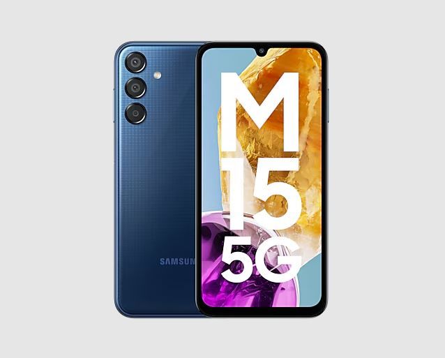 [서울=뉴시스] 2일 국립전파연구원에 따르면 삼성전자 스마트폰 'SM-M156S'가 전날 적합성평가를 인증받았다. 갤럭시 M15(사진) 기반 SK텔레콤 전용 5G 스마트폰이 나올 전망이다. (사진=삼성닷컴 인도 홈페이지 캡처) *재판매 및 DB 금지