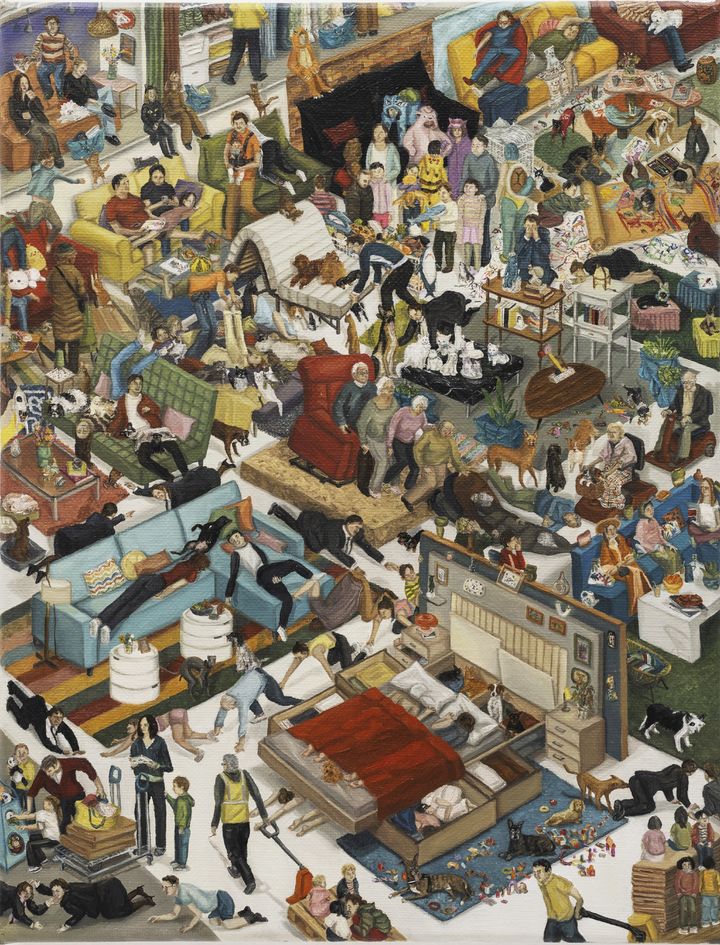 스페인 작가 다비드 마초, I Could Have an Office All to Myself_2024, oil on canvas, 35x27cm *재판매 및 DB 금지